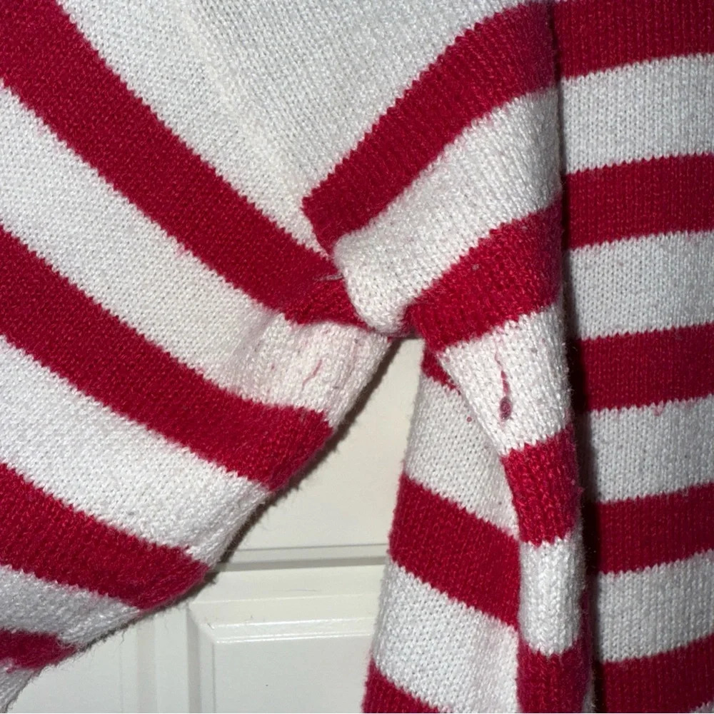 Lilly Pulitzer Red and White Striped Crew Neck Sweater l Large nautical beach - Picture 5 of 8